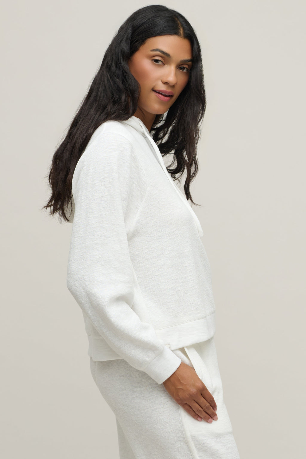 Slub Double Knit Seamed Hoodie