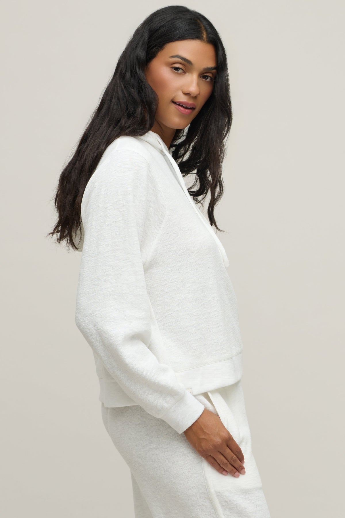Slub Double Knit Seamed Hoodie