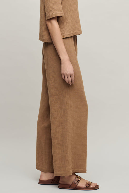 Cotton Gauze Wide Leg Pant