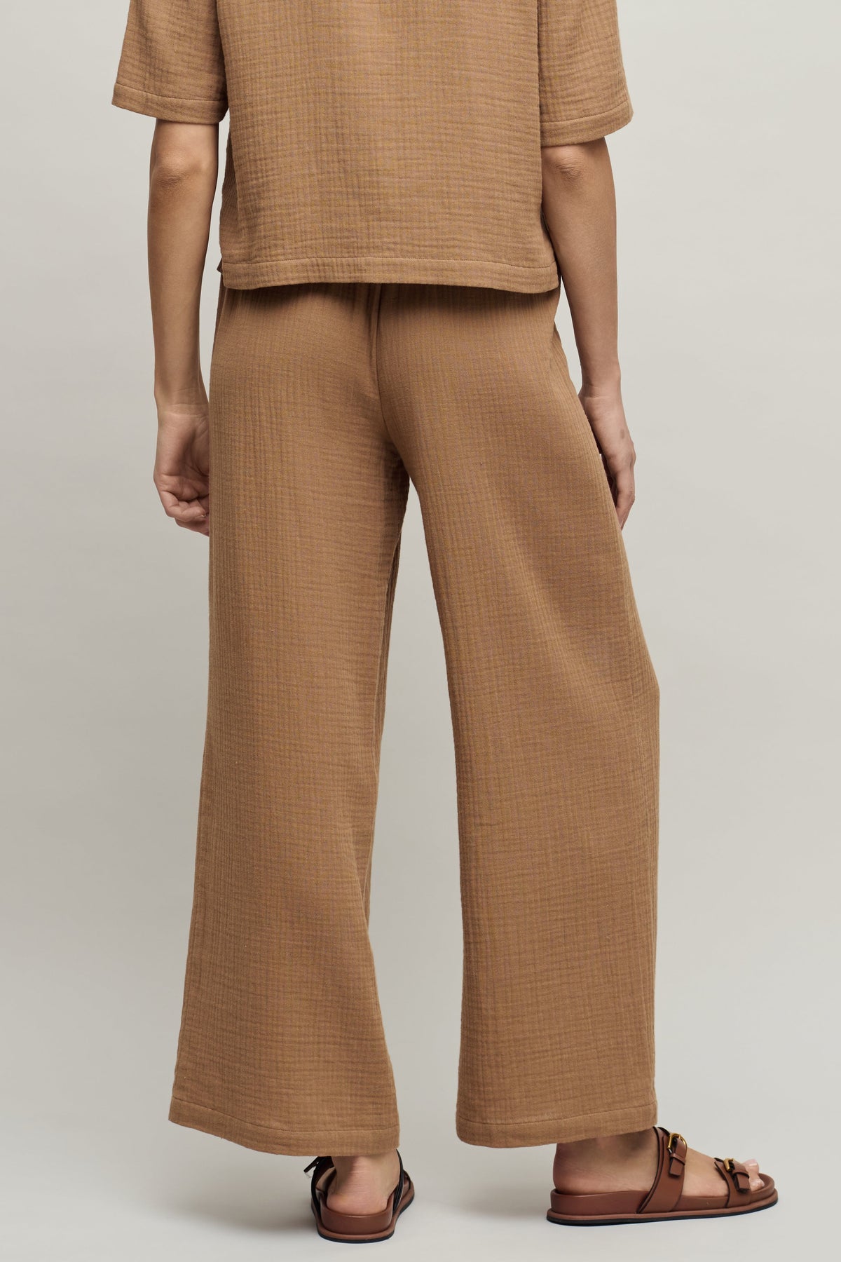 Cotton Gauze Wide Leg Pant