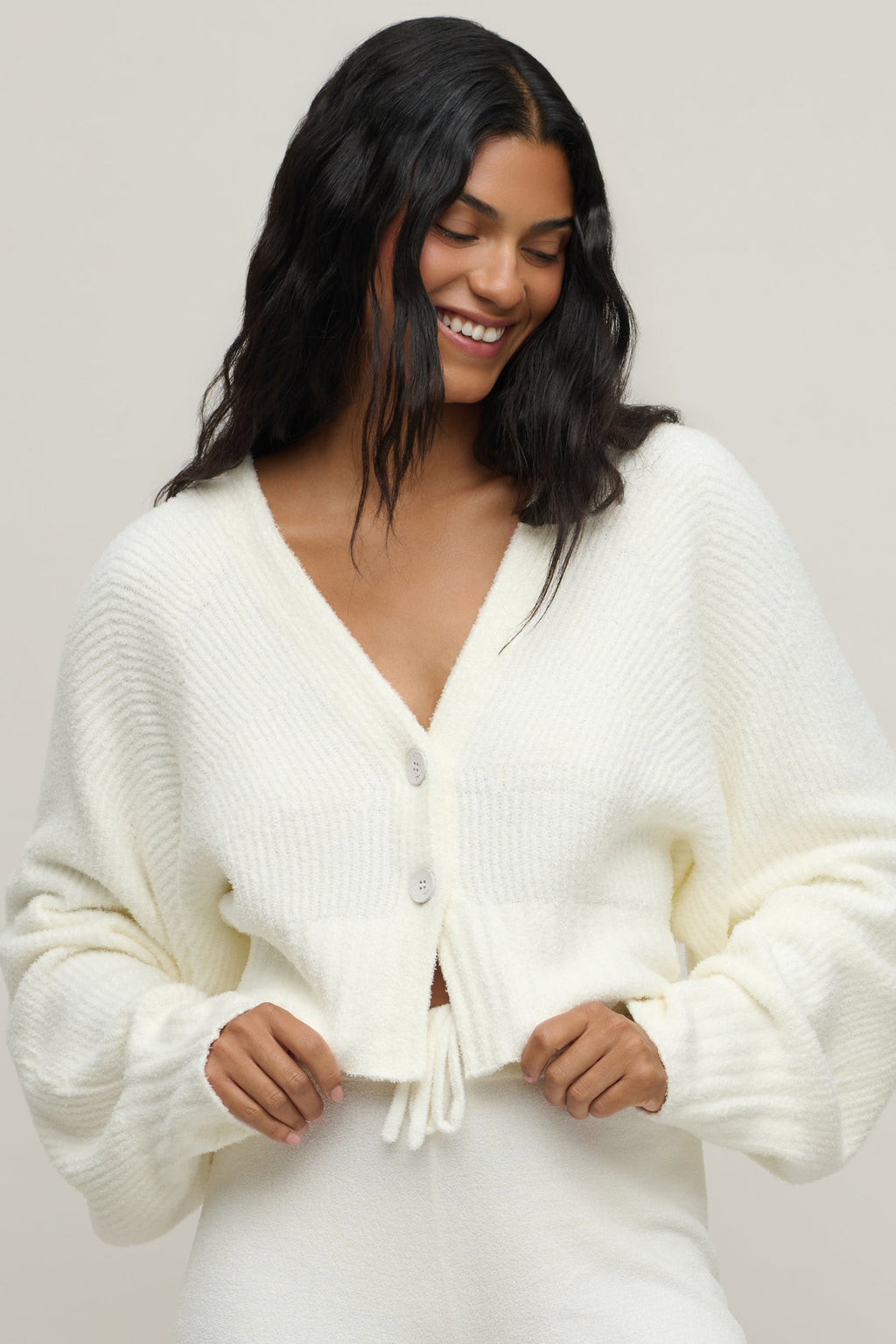 CozyChic Lite® Cotton Ribbed Button Front Cardigan