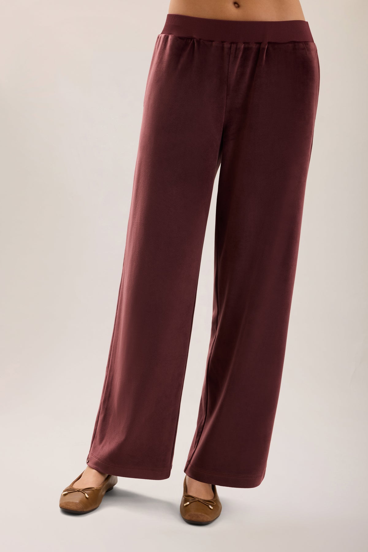Stretch Velvet Wide Leg Pant
