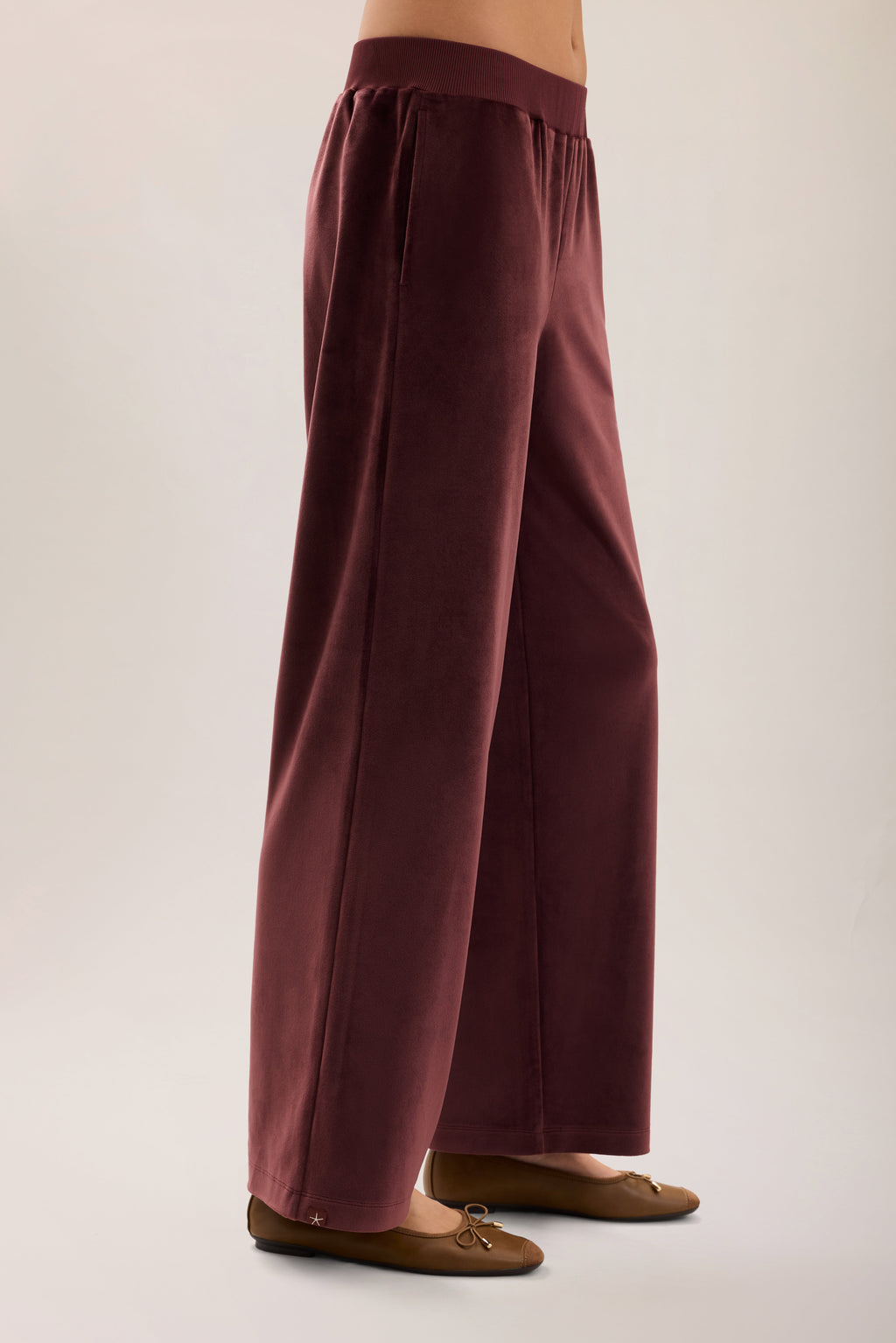 Stretch Velvet Wide Leg Pant