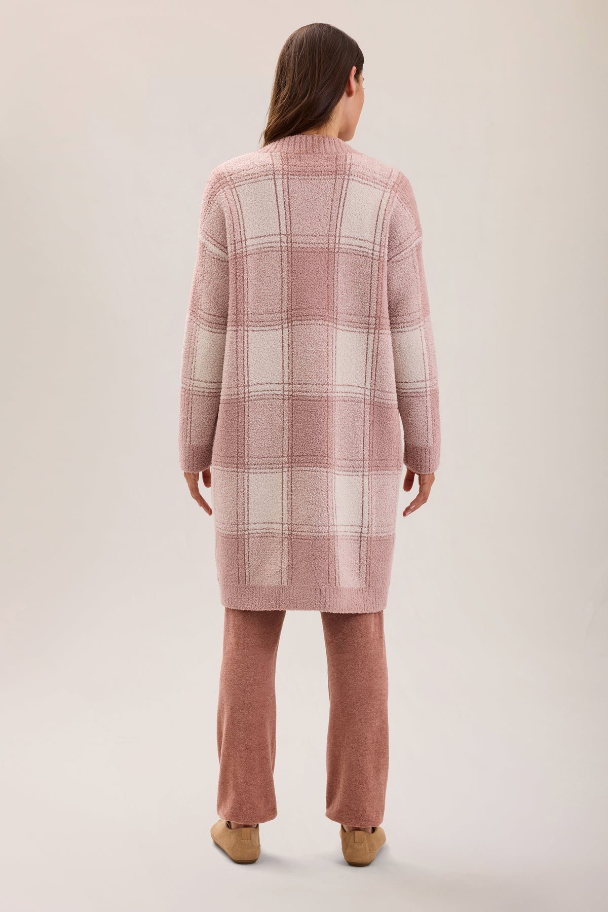 CozyChic® Cotton Buffalo Plaid Long Cardigan