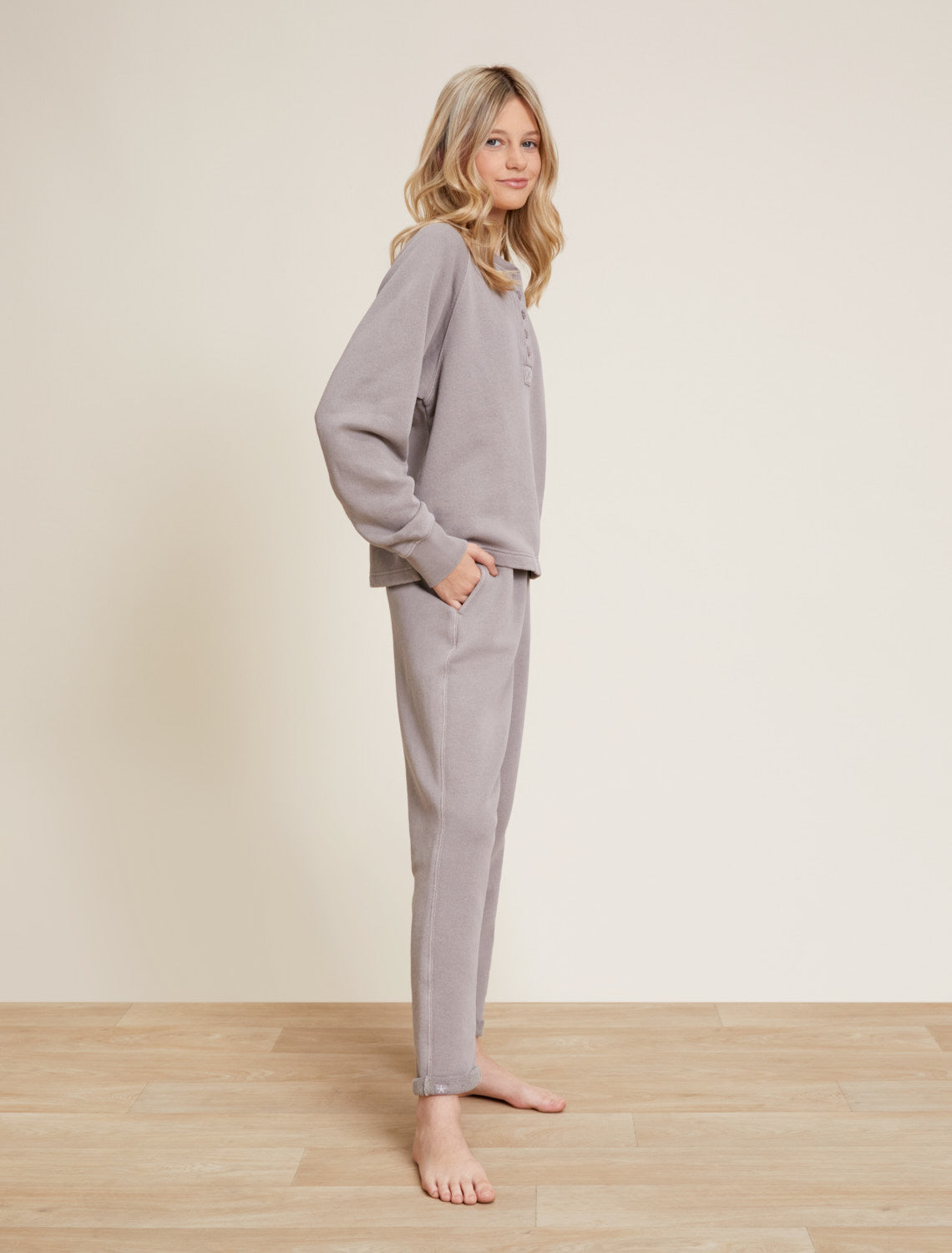 Malibu Collection® Youth Brushed Terry Rolled Hem Pant