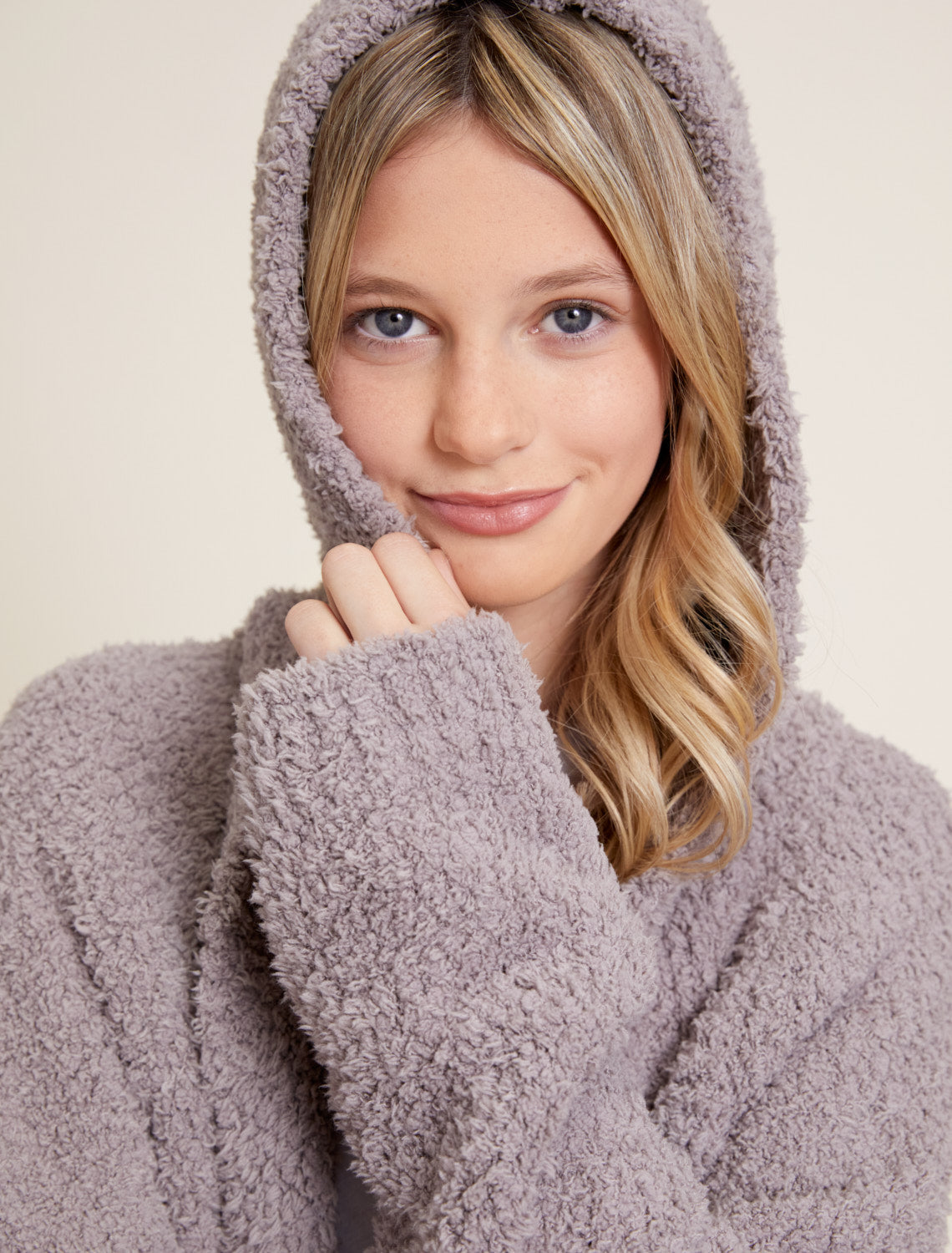 CozyChic® Boucle Youth Hooded Long Coatigan