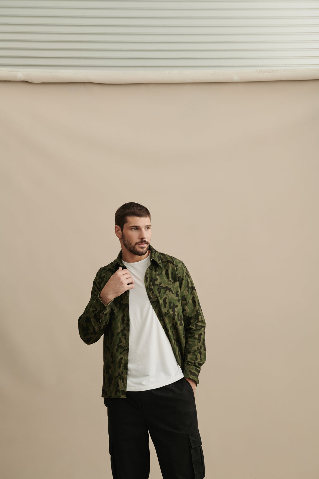 Cotton Twill Shirt Jacket