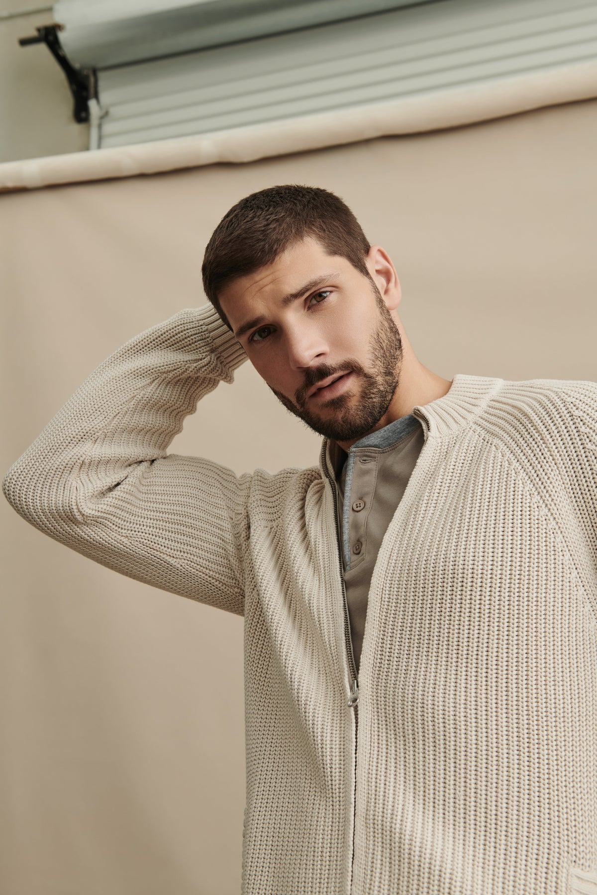Sunbleach Zip Up Cardigan