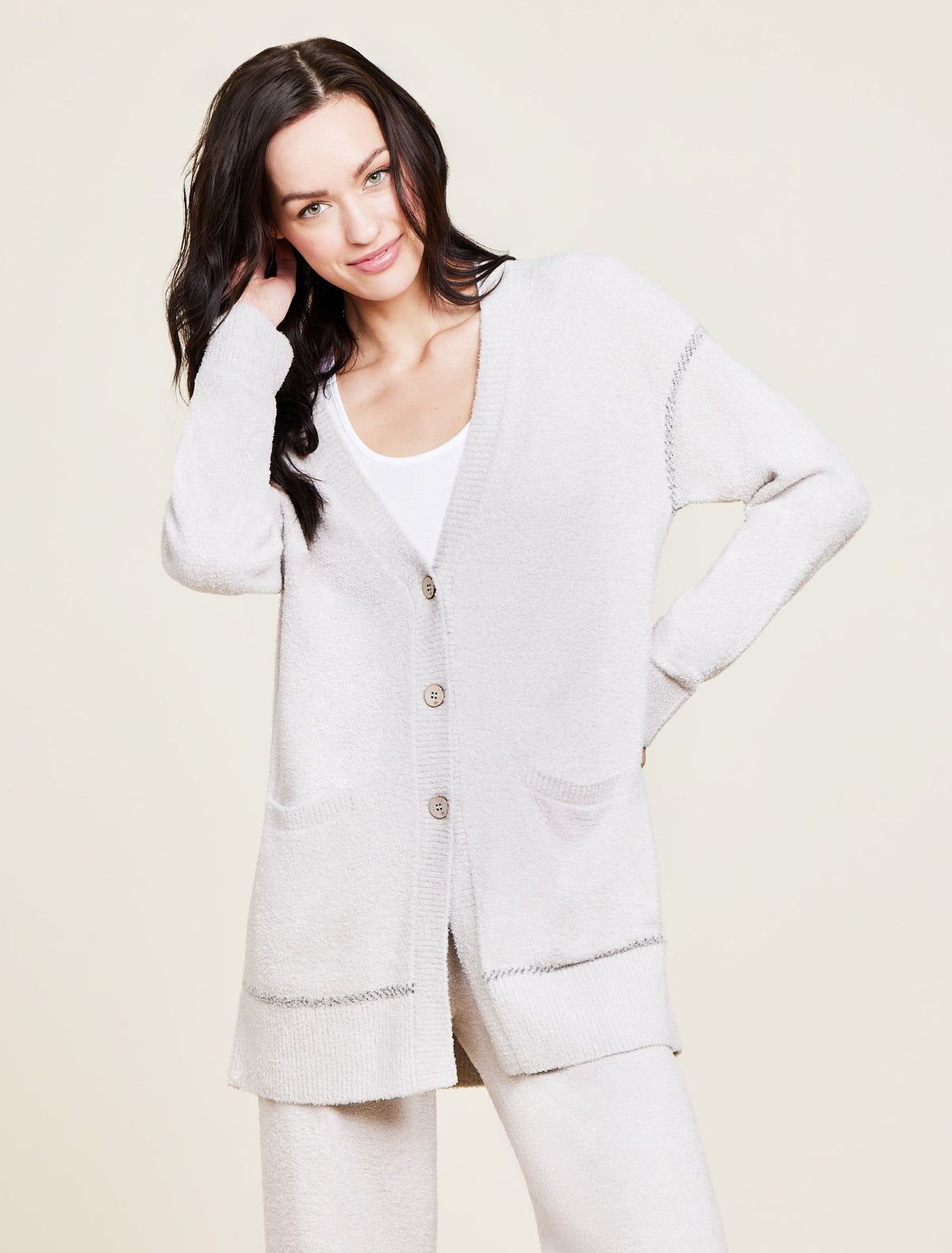 CozyChic Lite® Contrast Stitch Cardigan