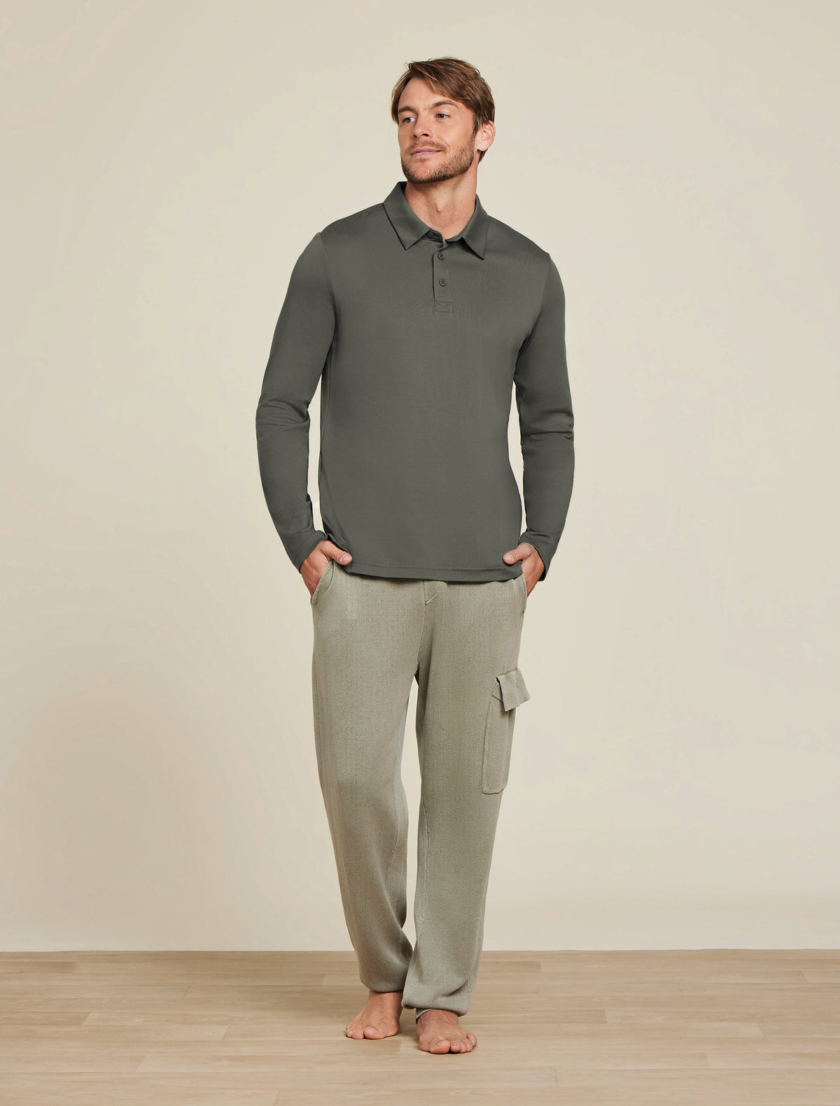 Malibu Collection® Pima Long Sleeve Polo