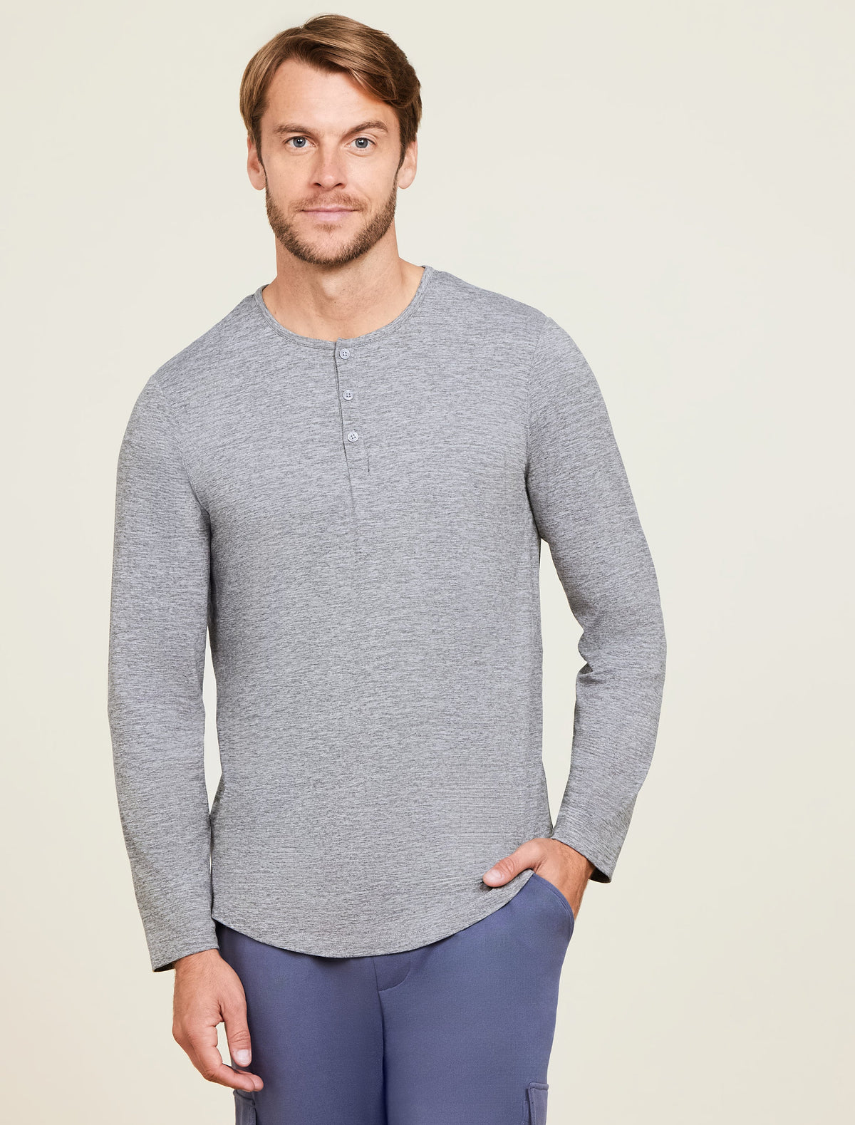 Malibu Collection® Butterchic Long Sleeve Henley