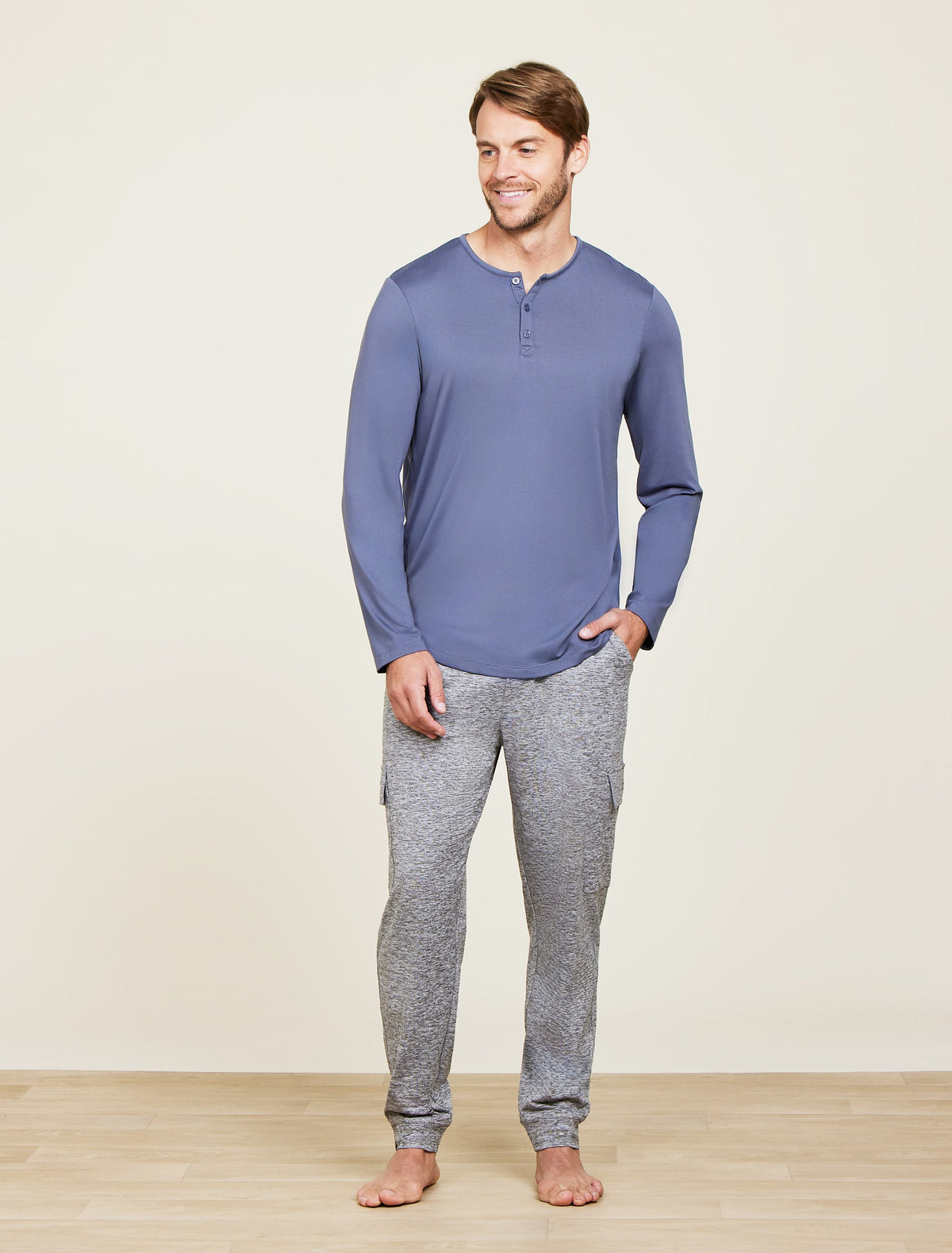 Malibu Collection® Butterchic Long Sleeve Henley