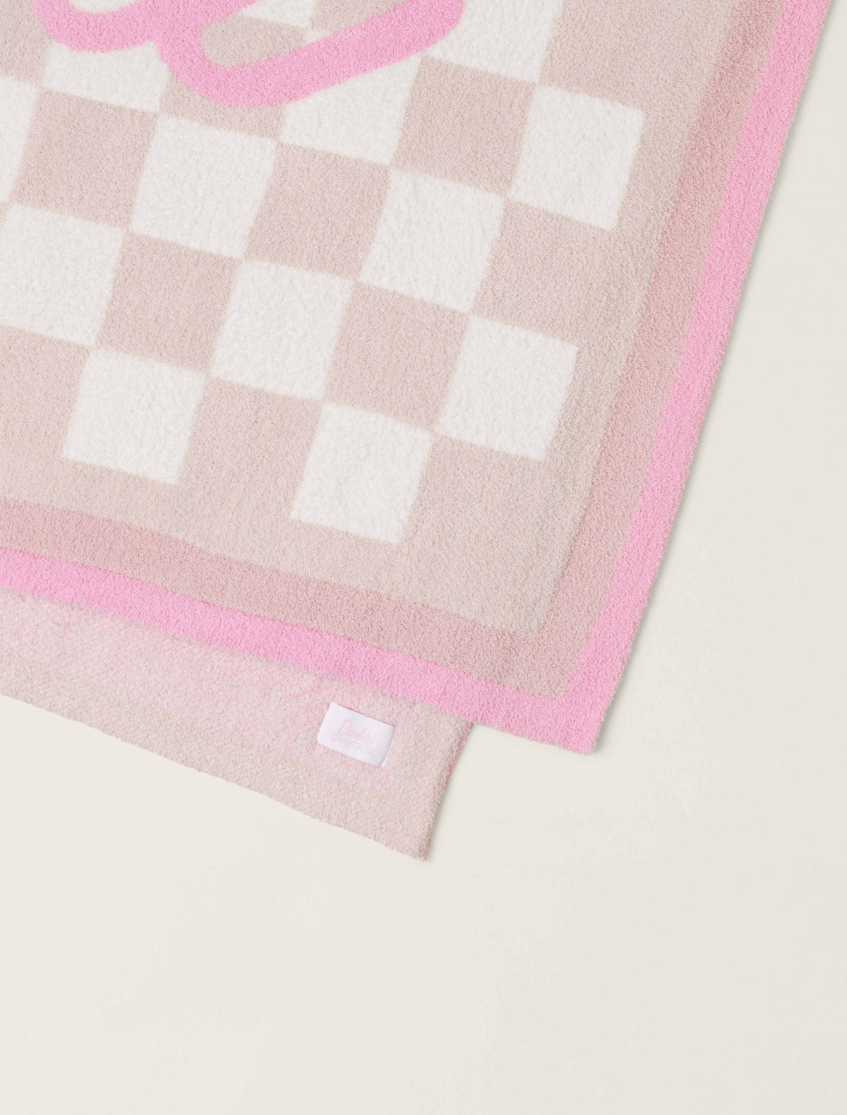 CozyChic® Barbie™ Checkered Throw